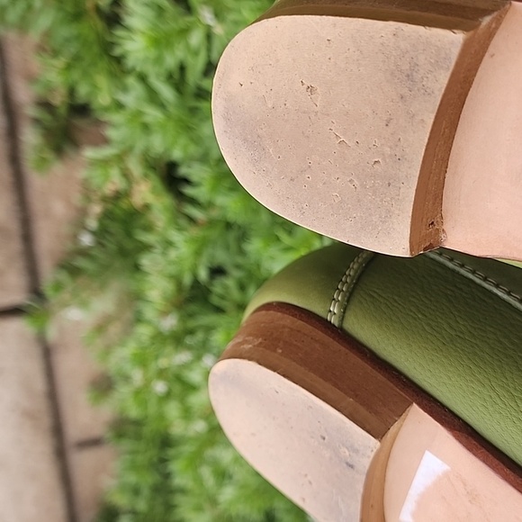 Green Leather Loafers Size 38.5 Made In Italy - Picture 10 of 11